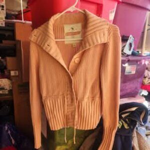Abercrombie & Fitch Cardigan, Draw-String Waist XL Peachy Pink